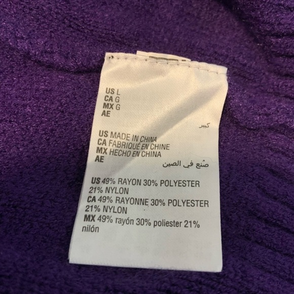 Alfani Embellished Knit Mock Turtleneck Sweater Purple - Picture 11 of 12